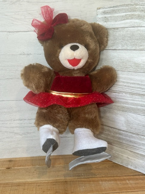Cuddly Soft 16 inch stuffed Ice Skating Teddy Bear