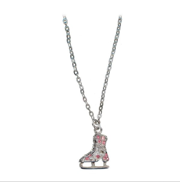 Pink Crystal Skate Necklace